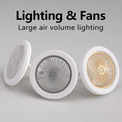 E27 Ceiling Fan 30W E27 Fitting Lighting Lamp with Remote Control for Bedroom Living Home Silent AC Fan