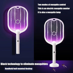 Mosquito Swatter with TYPE-C Charging, 3 in 1 Electric Mosquito Swatter, Mosquito Killer Lamp