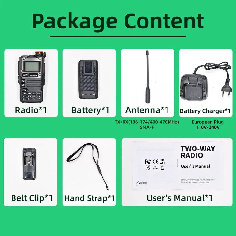 UV K5 (8) Walkie Talkie Portable Am Fm Two Way Radio Commutator Station Amateur Ham Wireless Set Long Range Receiver