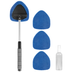 Car Windshield Cleaner Microfiber Car Window Cleaning Brush with Washable Pad Extendable Handle Interior Exterior Car Washer Mop