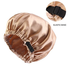 New Satin Hair Cap For Sleeping Invisible Flat Imitation Silk Round Haircare Women Headwear Ceremony Adjusting Button Night Hat