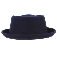 GEMVIE Classic 100% Wool Soft Felt Pork Pie Hat Fedora for Men Women Autumn Winter Wool Hat Curved Brim Men Dress Hats