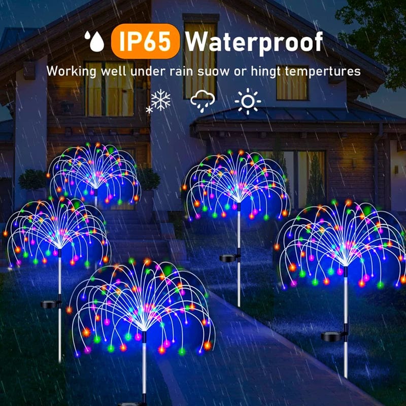 Solar LED Pathway Lights Outdoor Waterproof Garden Decor Firework Fairy Solar Lawn Lamp For Patio Walkway Yard