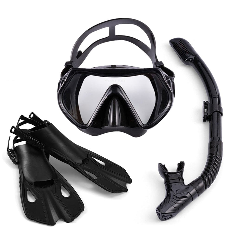 Swimming Flippers Diving Fins Snorkeling Goggles Dive Snorkel Equipment Scuba Diving Swimming Fins Set Adult Flippers Underwater