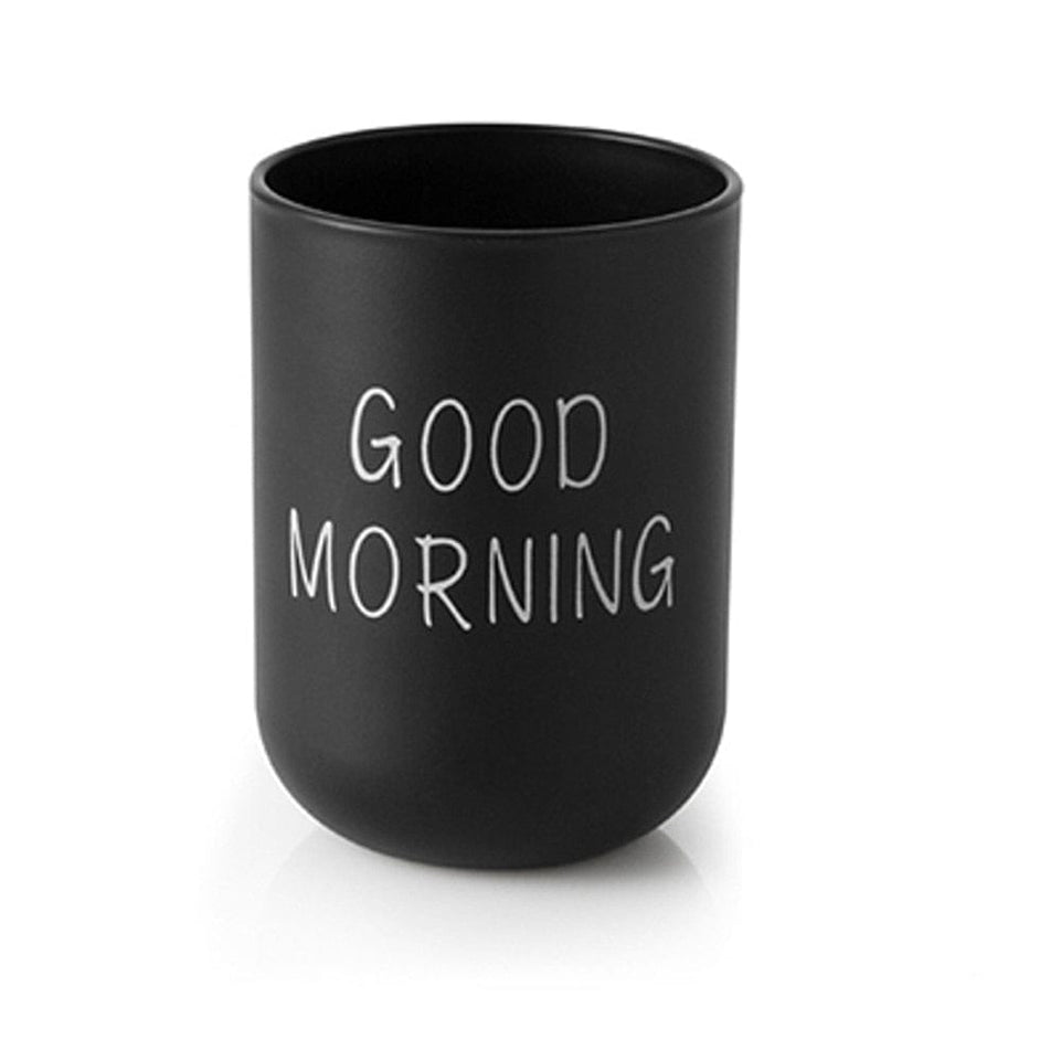 Good Morning Mouthwash Cup Bathroom Tumblers Toothbrush Toothpaste Holder Cup Travel Washing Cup Water Mug Bathroom Accessories