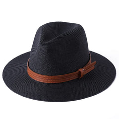 56-58-59-60CM New Natural Panama Soft Shaped Straw Hat Summer Women/Men Wide Brim Beach Sun Cap UV Protection Fedora Hat