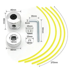 Brushcutter Head Universal Aluminium Trimmer Head with Four Trimmer Lines for Brush Cutter Grass Trimmer