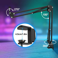 USB Streaming Podcast PC Microphone Studio Cardioid Condenser Mic Kit with Boom Arm For Recording Twitch YouTube