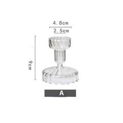 Vintage Glass French Style Candlestick Crystal Glass Candle Holders Simple Wedding Romantic Candlelight Dinner Home Decoration