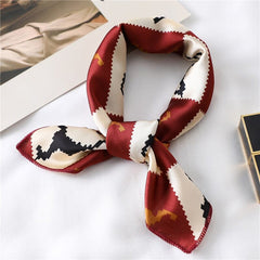 2022 New Women Silk Scarf Square Foulard Lady's Neck Hair Scarves Design Printed Head Kerchief Fashion Girl  Scarfs