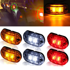 12/24V LED Side Marker Lights For Trailer Trucks Cars Waterproof Oval Side Clearance Warning Light Red Orange Lamp Led