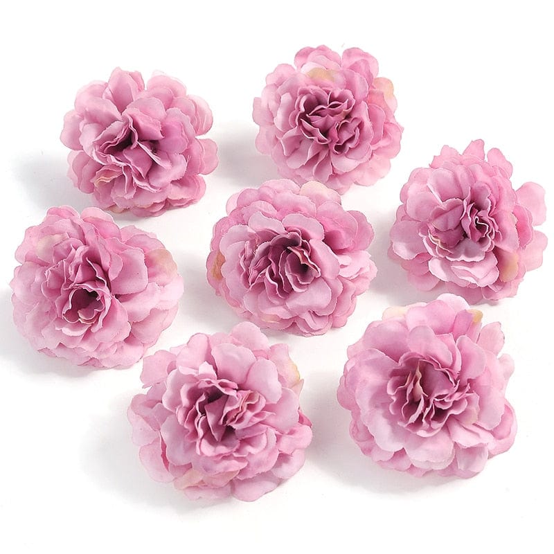 Rose Artificial Flowers Heads 4.5cm Fake Flowers For Wedding Party Decoration Home Decor DIY Craft Wreath Cake Gifts Accessories