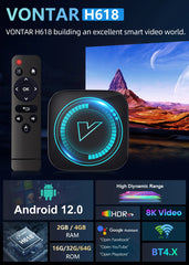 8k TV Box Android 12 H618 Quad Core Cortex A53 Support 8K Video 4K HDR10+ BT Wifi Google Voice Media player