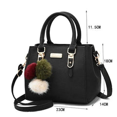 Leather Ladies HandBags Women Vintage Purse Plush Tassel Messenger Bags Tote Boston Shoulder Crossbody Bag