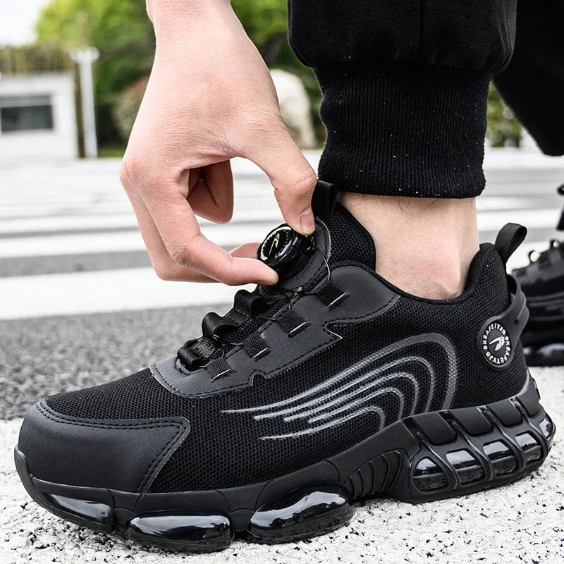 Steel Cap Sneakers Rotating Button Safety Shoes Indestructible Puncture-Proof Protective Shoes Anti Shock Boots Steel Toe Shoes