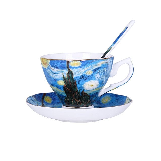 The New Van Gogh Art Painting Coffee Mugs The Starry Night Sunflowers The Sower Irises Saint-Remy Coffee Tea Cups - Wowza