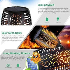 Solar Flame Torch Lights Flickering Light Waterproof Garden Decoration Outdoor Lawn Path Yard Patio Floor Lamps 1/2/4/6/8/10Pcs