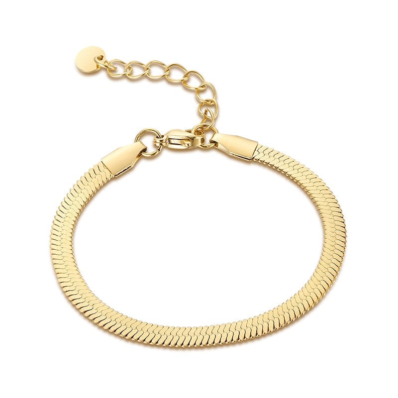 Charm Stainless Steel Snake Chain Bracelet for Women Girls Gold Color Herringbone Link Bracelet Bohemian Jewelry