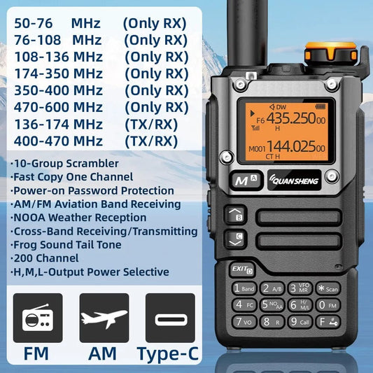 UV K5 (8) Walkie Talkie Portable Am Fm Two Way Radio Commutator Station Amateur Ham Wireless Set Long Range Receiver