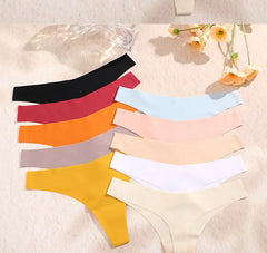 3PCS/SET Sexy G-String Underwear Female T-back Intimates Lingerie Seamless Low Waist Underpants 10 Color Lady Bikini Panty XS-XL