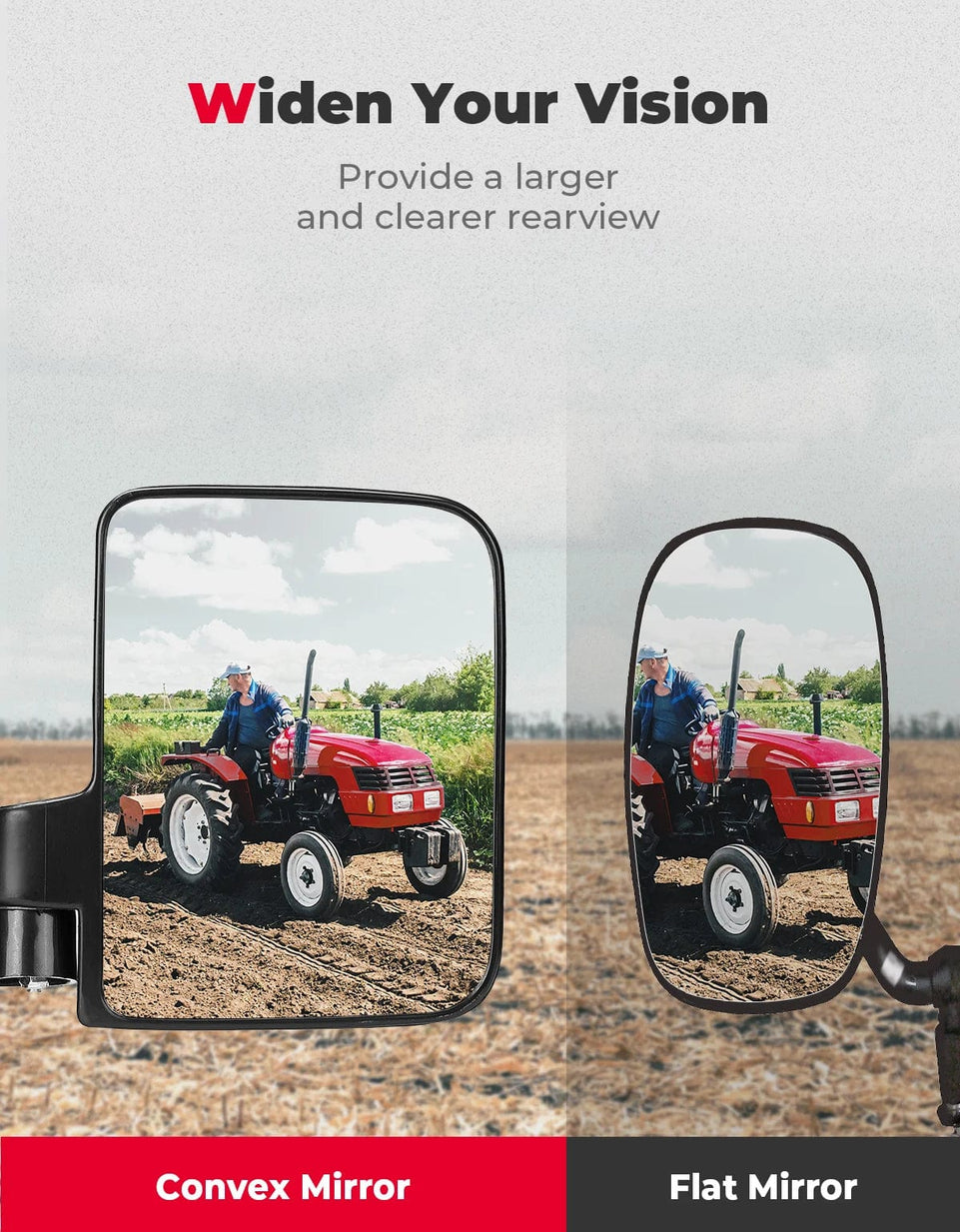 Pair of Magnetic Side Mirrors 114Lbs Magnetic Left Right Mirror for Cars Tractors Forklifts Lawnmowers