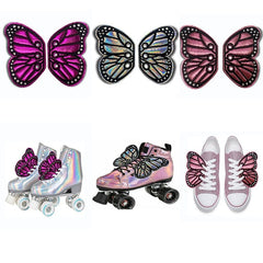 Personality PU Shoe DIY Accessories Bats Glitter Black Shoe Wings Ornament Show Halloween Party Fun Skate Shoes DIY Decorations