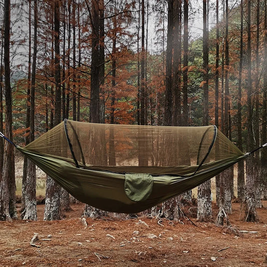 Mosquito Net Hammock Outdoor Camping Pole Hammock swing  Anti-rollover Nylon Rocking Chair 260x140cm