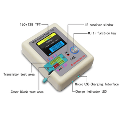 Multimeter Transistor LCR TC1 1.8" TFT LCD Display Tester Diode Triode Capacitor Resistor Test Meter MOSFET NPN PNP Triac MOS