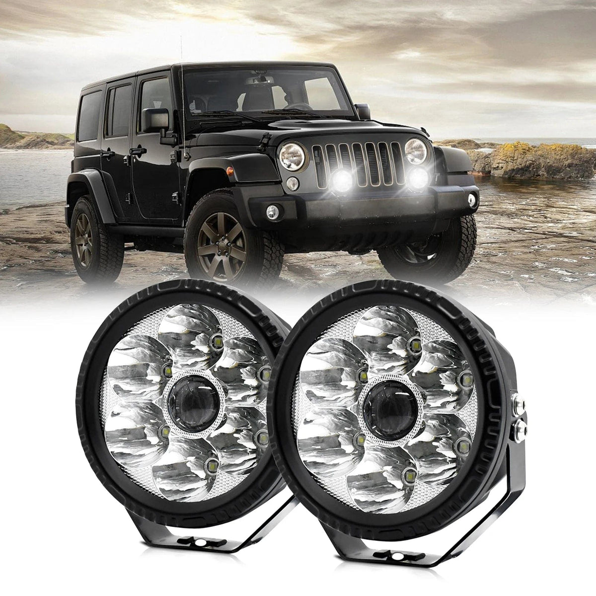 5" Led Projector Spotlights 6000K 150W  IP68 Waterproof Spot Lamp Offr oad Truck Tractor Boat SUV Spotlight