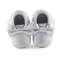 Baby Shoes Newborn Infant Boy Girl First Walker PU Sofe Sole Princess Bowknot Fringe Toddler Baby Crib Shoes Casual Moccasins