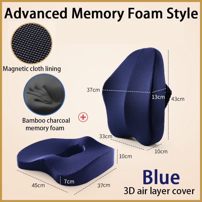 Memory Foam Seat Cushion Orthopedic Pillow Coccyx Office Chair Cushion Support Waist Back Pillow Car Seat Hip Massage Pad Sets