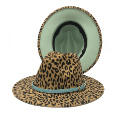 Rose red fedora hat new leopard print hat European and American men's and women's hat fedora jazz winter hat шапка женская