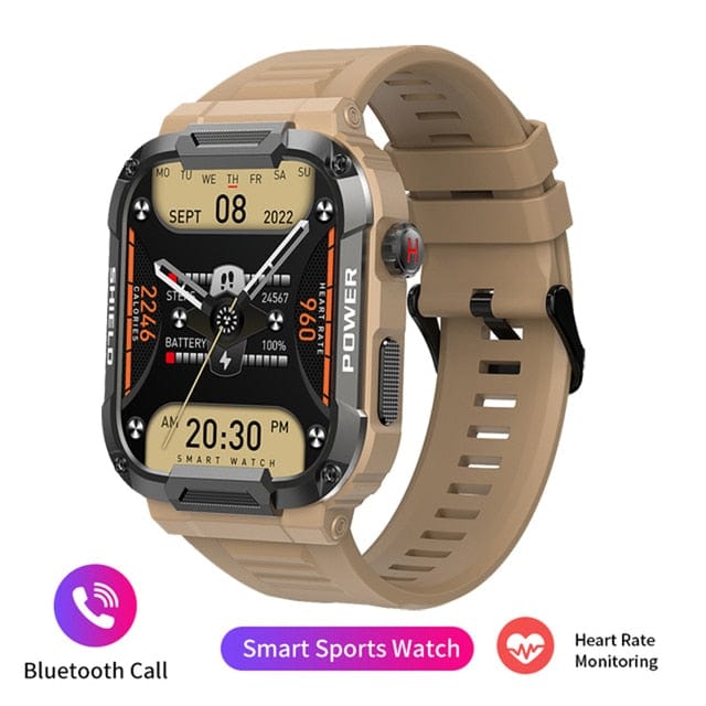 Rugged Military Smart Watch Men For Android IOS Ftiness Watches Ip68 Waterproof 1.85'' AI Voice Bluetooth Call Smartwatch 2023