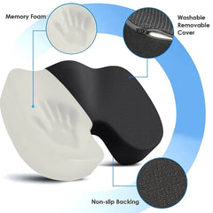 Coccyx Seat Cushion Memory Foam U-Shaped Pillow for Chair Cushion Pad Car Office for Tailbone Pain Massage Pillow