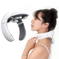 Portable Neck Massager USB Acupoint Lymph Drainage Machine Neck Lymph Massager Vibration Hot Compress Cervical Spine Instrument