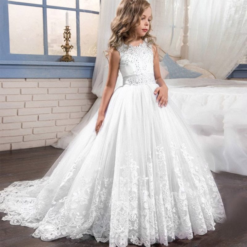 2023 Summer Girls Dress Long Bridesmaid Kids Dresses For Girls Children Princess Dress Party Wedding Dress 3 10 14 Years Vestido