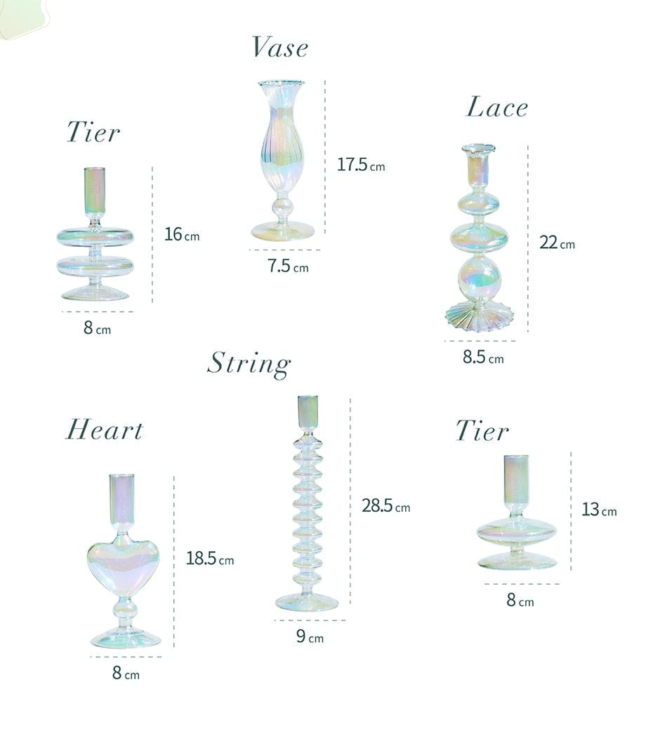 Handmade Colored Vintage Glass Candlestick candle holders Romantic Dinner Decoration for Home Wedding Taper Candle Holder Gift