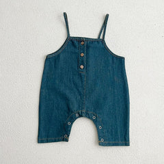 2023 Spring Autumn New Baby Overalls Boys Girls Denim Overalls Kids Jumpsuit Korean Fashion Children Denim Shorts