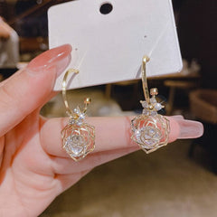 New Fashion Korean Imitation Pearl Drop Earrings for Women Butterfly Owl Zircon Oversized Earring Wedding Party Jewelry