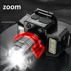 LED Sensor Headlamp Torch Camping Search Light Head Flashlight Rechargeable Powerful Head Lamp Front Lanterns Headlights 5 Styles