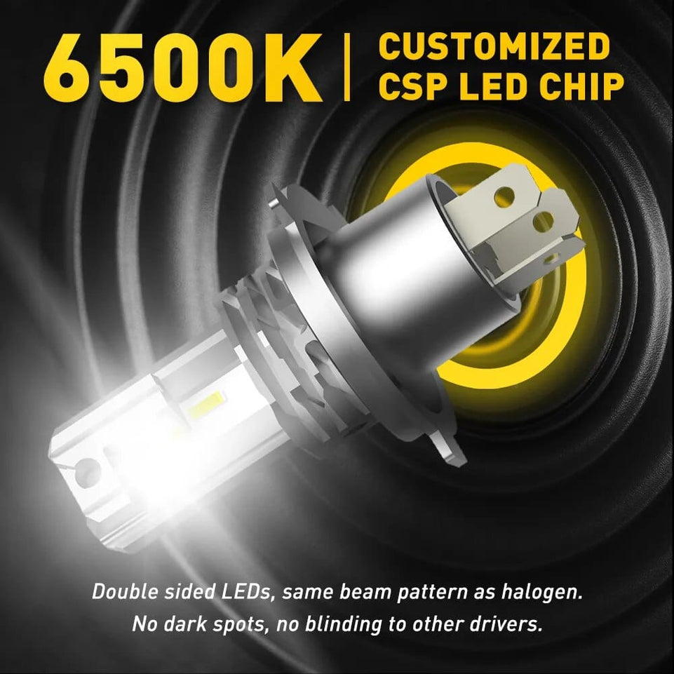 AUXITO H4 9003 LED Headlight Bulb CSP Fanless With Canbus High & Low Beam LED Headlamp for Car Motorcycle