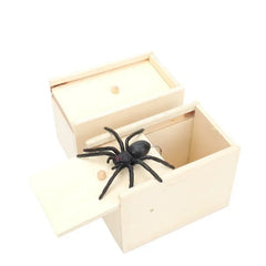 Trick Spider Funny Scare Box Wooden Hidden Box Quality Prank Wooden Scare Box Fun Game Prank Trick Friend Office Toys