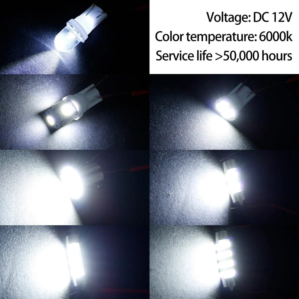 42pcs LED Car Interior Lights Bulb T10 6000K SMD LED Replacement License Plate/Reading Light Bulbs Xenon White Interior Light