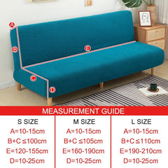 Polar Fleece Fabric Armless Sofa Bed Cover Solid Color Without Armrest Big Elastic Folding Furniture home Decoration Bench Cover