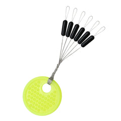 Set Rubber Silicon Space Bean Sea Carp Fly Fishing Black Rubber Oval Stopper Fishing Float Fishing Bobber