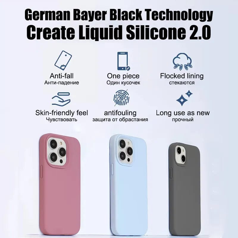 Silicone Case For iPhone 15 14 13 12 11 Pro Max Case For iPhone 13 12 mini X XR XS MAX 8 7 Plus Shockproof Cover