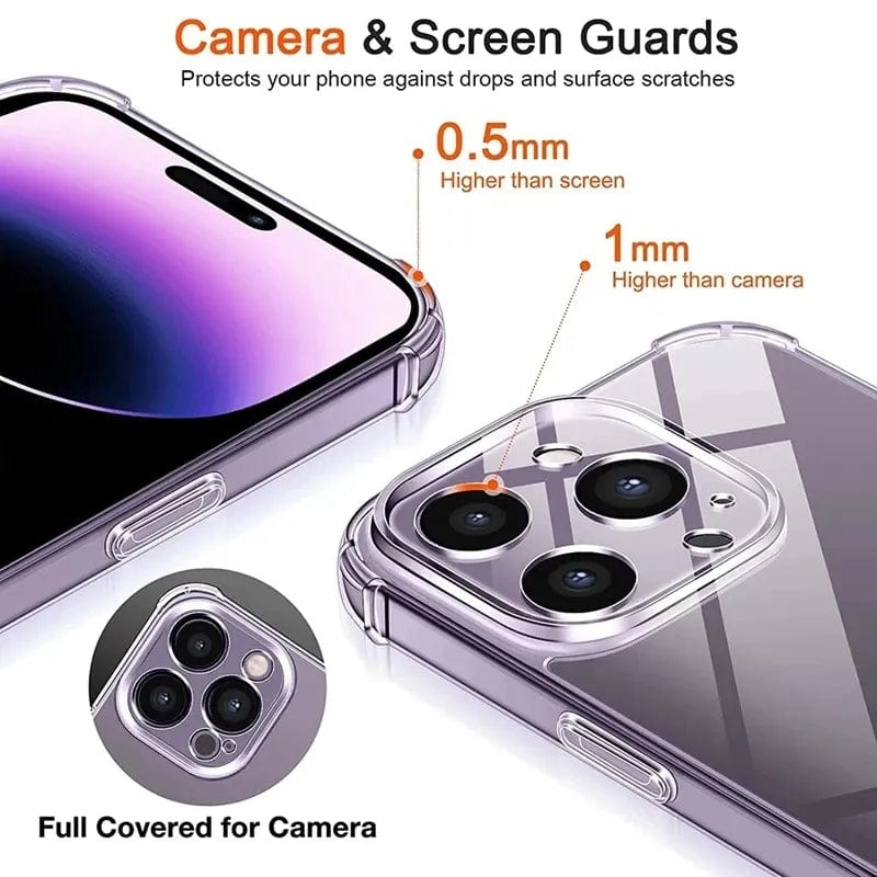 Iphone Case Shockproof Silicone Clear Phone 13 11 14 Pro Max 12 Mini Lens Protection Back Case for IPhone 15 PRO XS MAX XR X