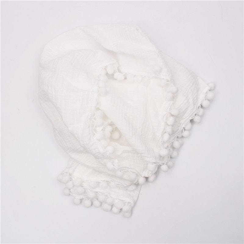 Muslin Cotton Baby Blanket Fringe 2 Layer Newborn Tassel Blankets Swaddle Warp Bed Baby Photography Props Newborn Bath Towel
