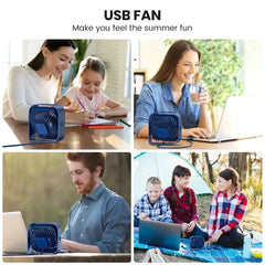 Mini Portable Fan,USB Desk Fan Table,Quiet 3 Speed Wind Personal Fan 360°Rotatable Head Standing Fans for Room Camping Hom