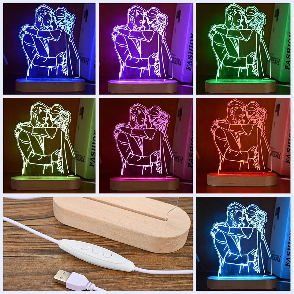 Personalised 3D Photo Lamp Custom Photo And Text Customised Valentine's Day Wedding Anniversary Birthday 3D Night Light Gifts